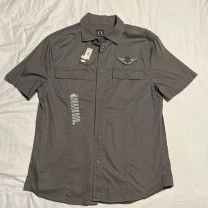 NWT Armani Exchange medium short sleeve button down shirt for men